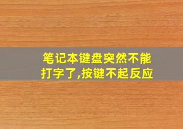 笔记本键盘突然不能打字了,按键不起反应