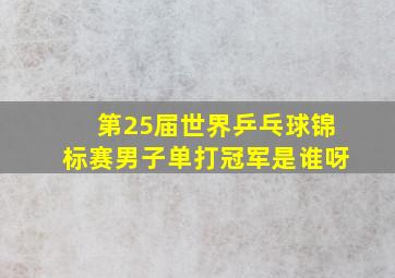 第25届世界乒乓球锦标赛男子单打冠军是谁呀