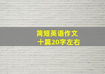 简短英语作文十篇20字左右