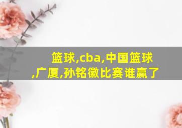 篮球,cba,中国篮球,广厦,孙铭徽比赛谁赢了