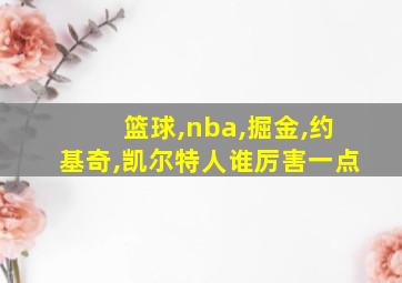 篮球,nba,掘金,约基奇,凯尔特人谁厉害一点