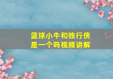 篮球小牛和独行侠是一个吗视频讲解