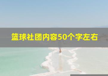 篮球社团内容50个字左右