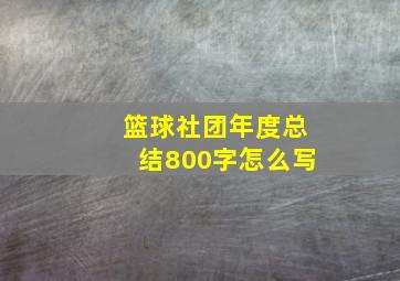 篮球社团年度总结800字怎么写