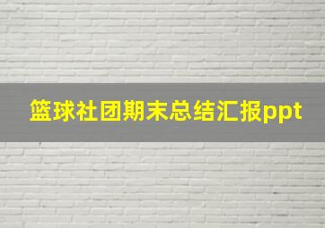 篮球社团期末总结汇报ppt