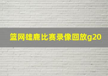 篮网雄鹿比赛录像回放g20