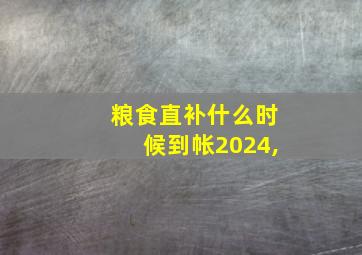 粮食直补什么时候到帐2024,