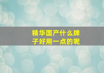 精华国产什么牌子好用一点的呢