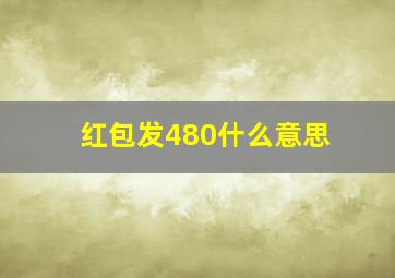 红包发480什么意思