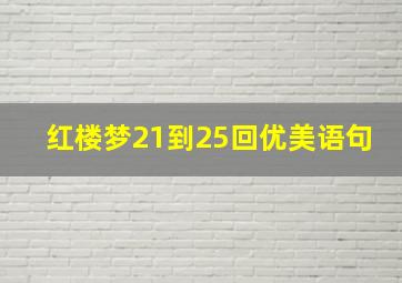 红楼梦21到25回优美语句