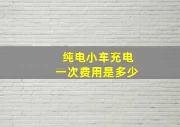 纯电小车充电一次费用是多少