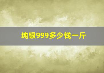 纯银999多少钱一斤