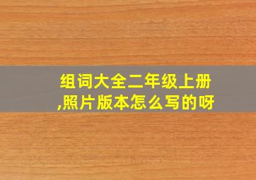 组词大全二年级上册,照片版本怎么写的呀