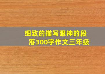 细致的描写眼神的段落300字作文三年级