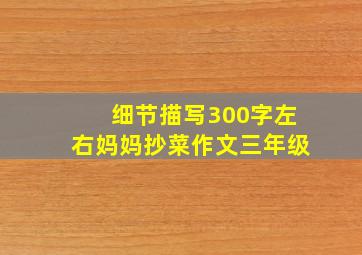 细节描写300字左右妈妈抄菜作文三年级