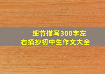 细节描写300字左右摘抄初中生作文大全