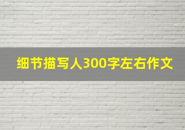 细节描写人300字左右作文