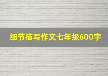 细节描写作文七年级600字