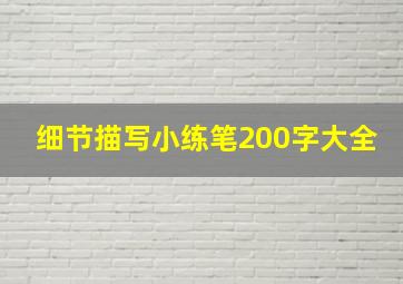 细节描写小练笔200字大全