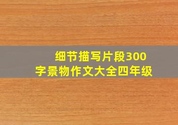 细节描写片段300字景物作文大全四年级