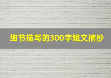 细节描写的300字短文摘抄