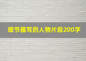 细节描写的人物片段200字