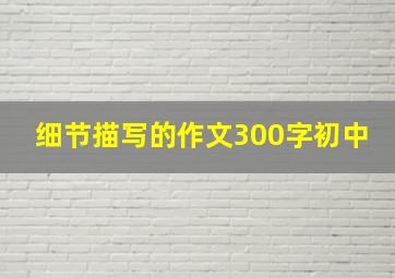 细节描写的作文300字初中