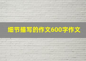 细节描写的作文600字作文