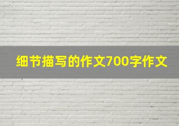 细节描写的作文700字作文