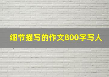 细节描写的作文800字写人