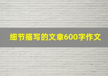 细节描写的文章600字作文