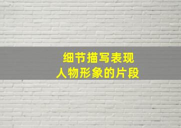 细节描写表现人物形象的片段