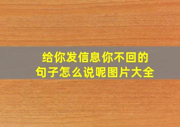 给你发信息你不回的句子怎么说呢图片大全