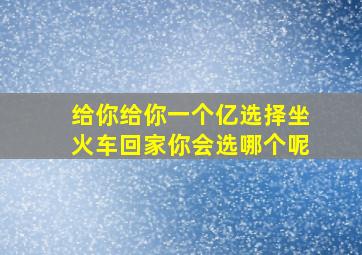 给你给你一个亿选择坐火车回家你会选哪个呢