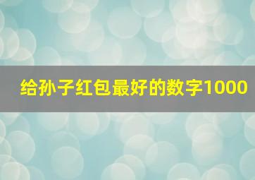 给孙子红包最好的数字1000