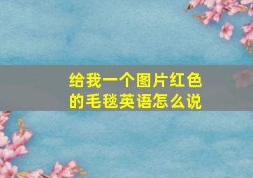 给我一个图片红色的毛毯英语怎么说