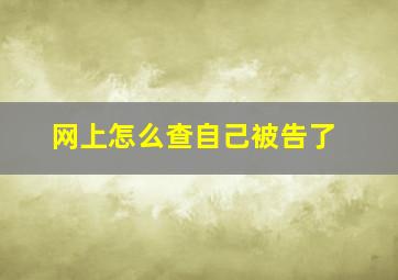 网上怎么查自己被告了