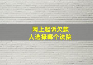 网上起诉欠款人选择哪个法院