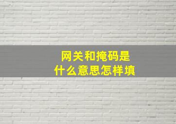 网关和掩码是什么意思怎样填