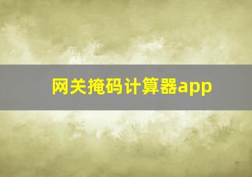 网关掩码计算器app