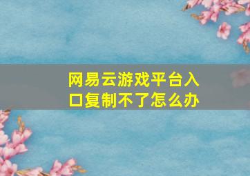 网易云游戏平台入口复制不了怎么办