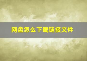 网盘怎么下载链接文件