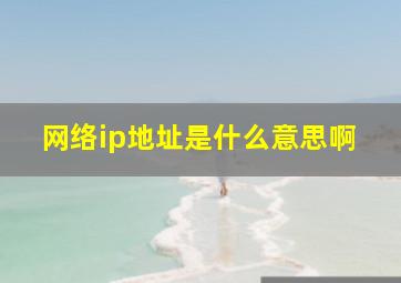 网络ip地址是什么意思啊