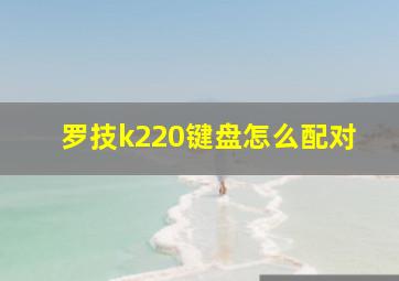 罗技k220键盘怎么配对