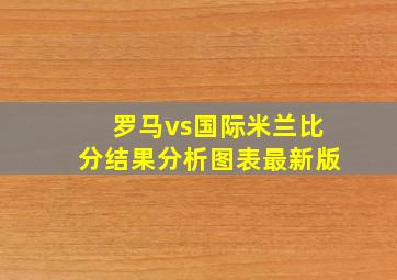 罗马vs国际米兰比分结果分析图表最新版