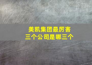 美凯集团最厉害三个公司是哪三个