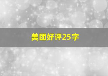 美团好评25字