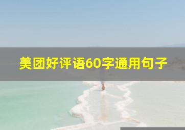 美团好评语60字通用句子