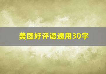 美团好评语通用30字