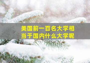 美国前一百名大学相当于国内什么大学呢